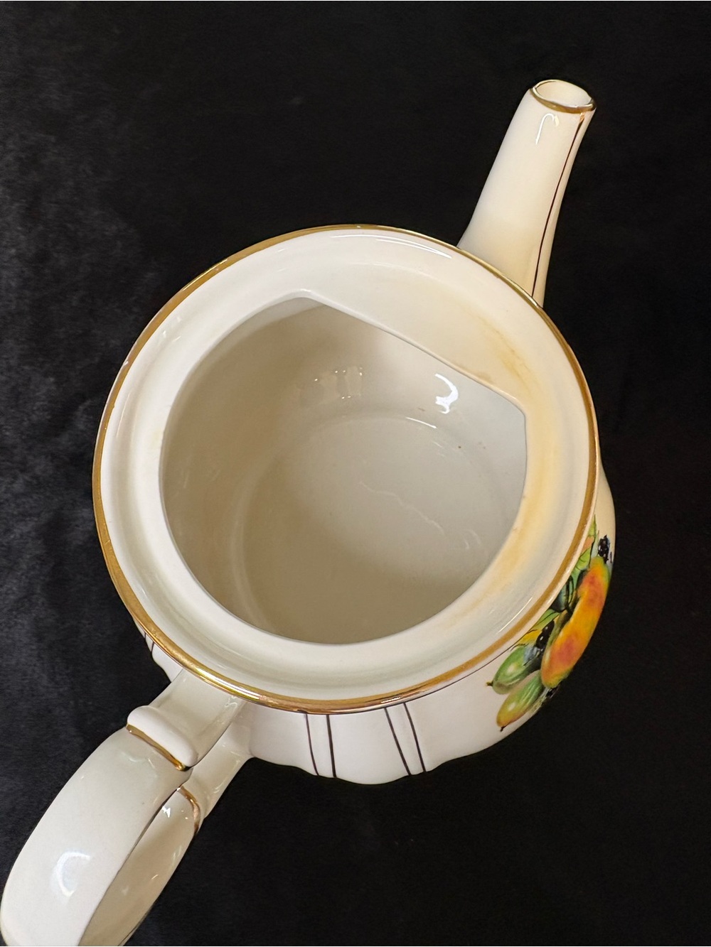 Vintage James Sadler & Sons Porcelain Teapot 22kt Gold  Trim - Picture 9 of 11